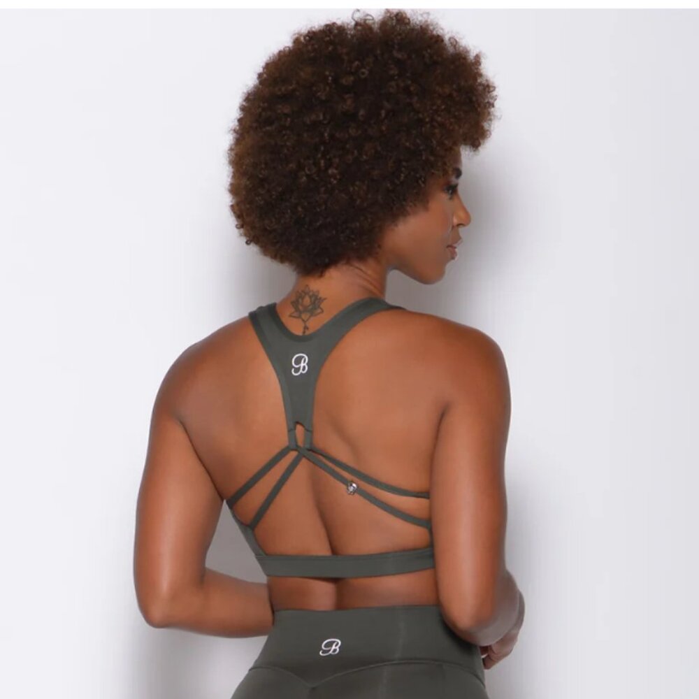 NWOT Bombshell Sportswear Skull Crusher Bra Green Size Large